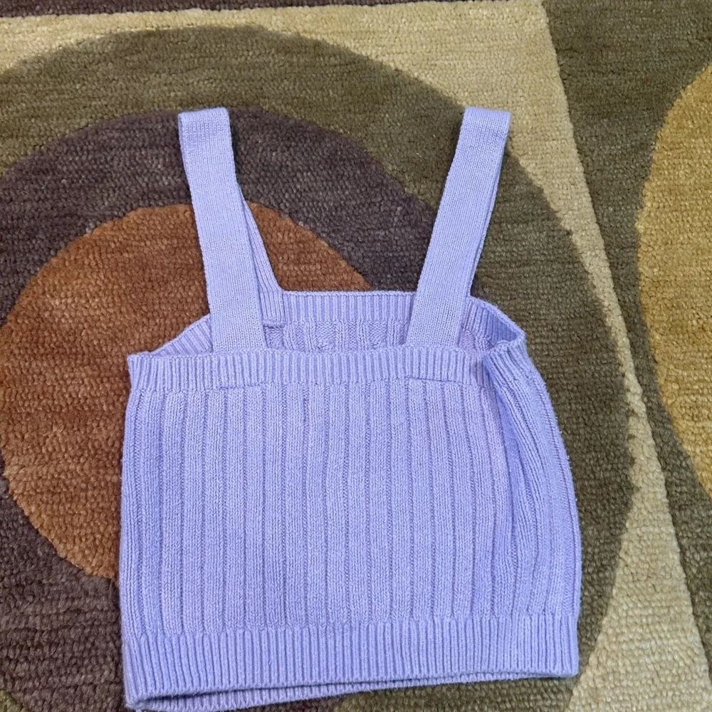 Hollister Lavender Purple Cable Knit Sweater Crop Top Cropped Tank Top Size XS